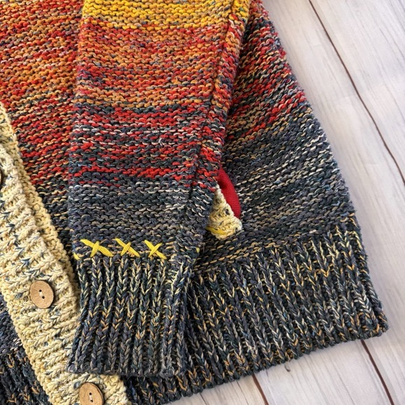 Anthropologie Pilcro Sunset Ombre Shawl Cardigan Small Chunky Knit Boho RARE - Picture 5 of 10